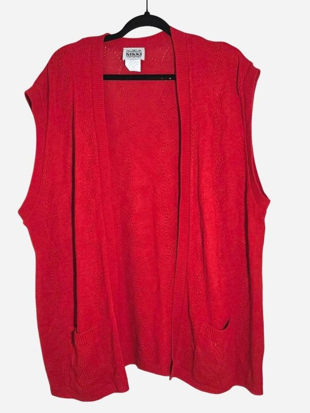 Vintage Open-Front Sleeveless Cardigan Vest